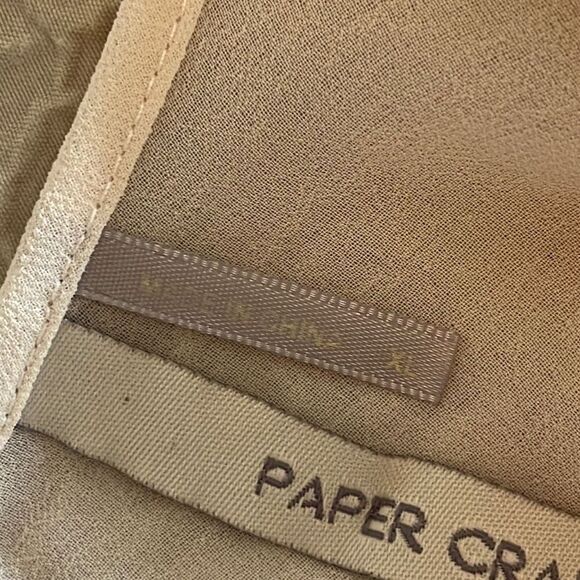 Paper Crane Womens Flare‎ Sleeve Dress Tunic Sheer Mini Cutout Beige Size XL - Picture 8 of 10